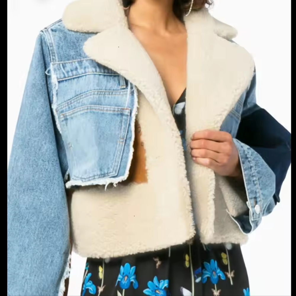 Collar Women Slim Patchwork Coat